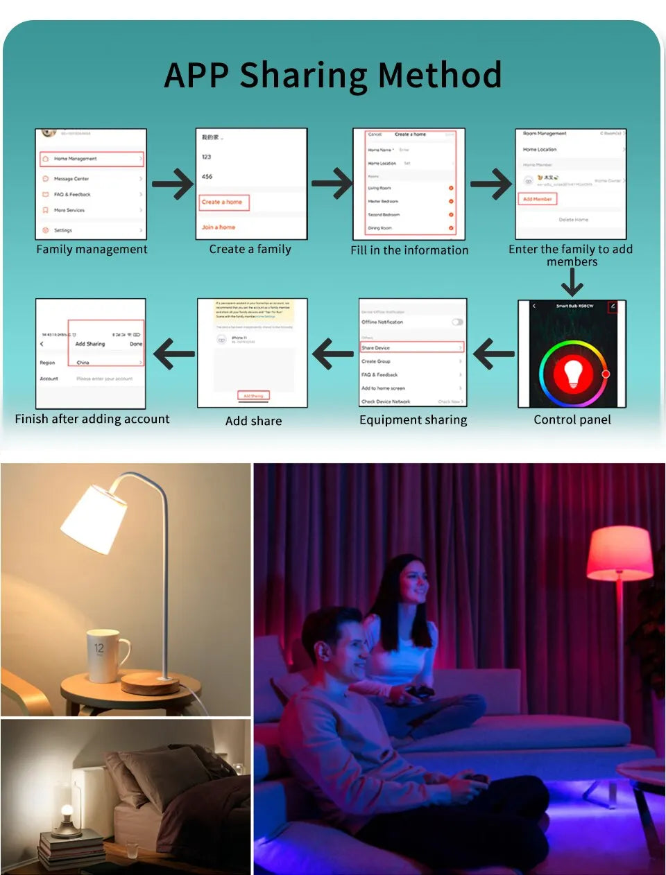 Tuya Bluetooth Smart-pære E27 - dimbar LED-pære med magisk lys