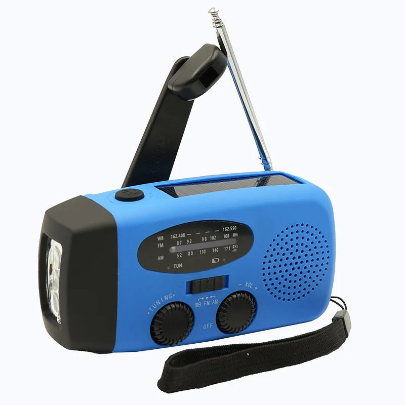 HAMANHK 2000mAh Solar Hand Crank Radio with Flashlight