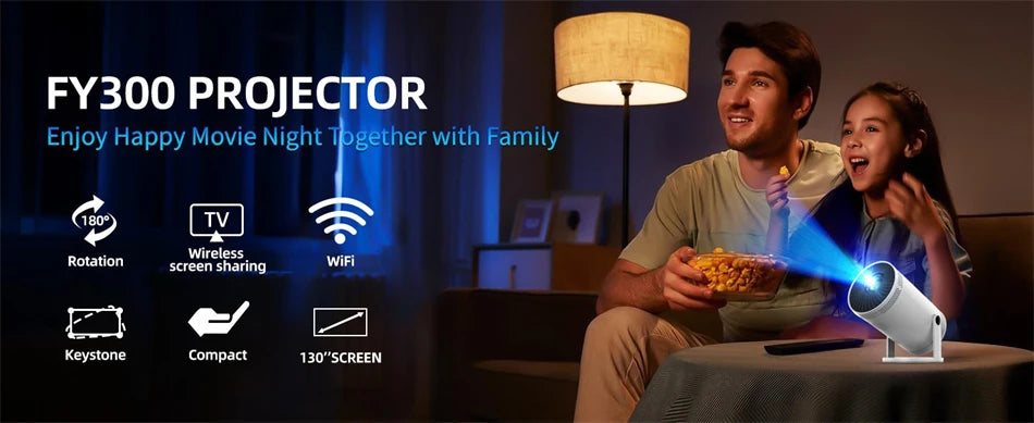 2025 New Android Smart Mini Projector 4K for Home Theater