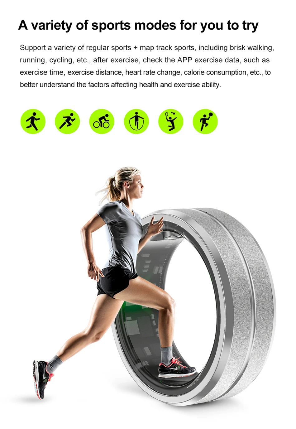 ChiBear 5ATM Waterproof Smart Ring - Track Health Effortlessly