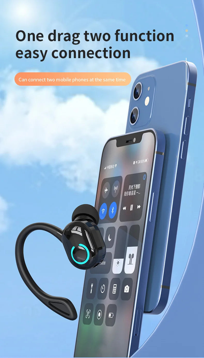 VIKEFON Bluetooth 5.2 Headset - Sport Ear Hook Design