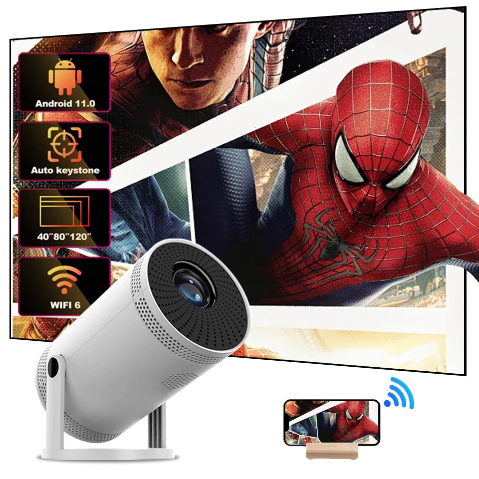 2025 New Android Smart Mini Projector 4K for Home Theater