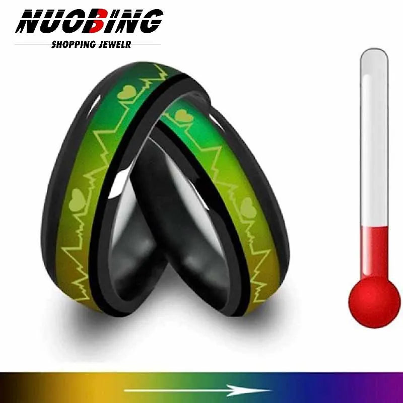 NUOBING 6MM Smart Ring - stilig humørmåler med skiftende farger