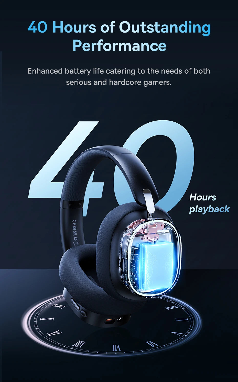 Baseus GH02 Gaming Wireless Headphones with 40-Hour Playtime