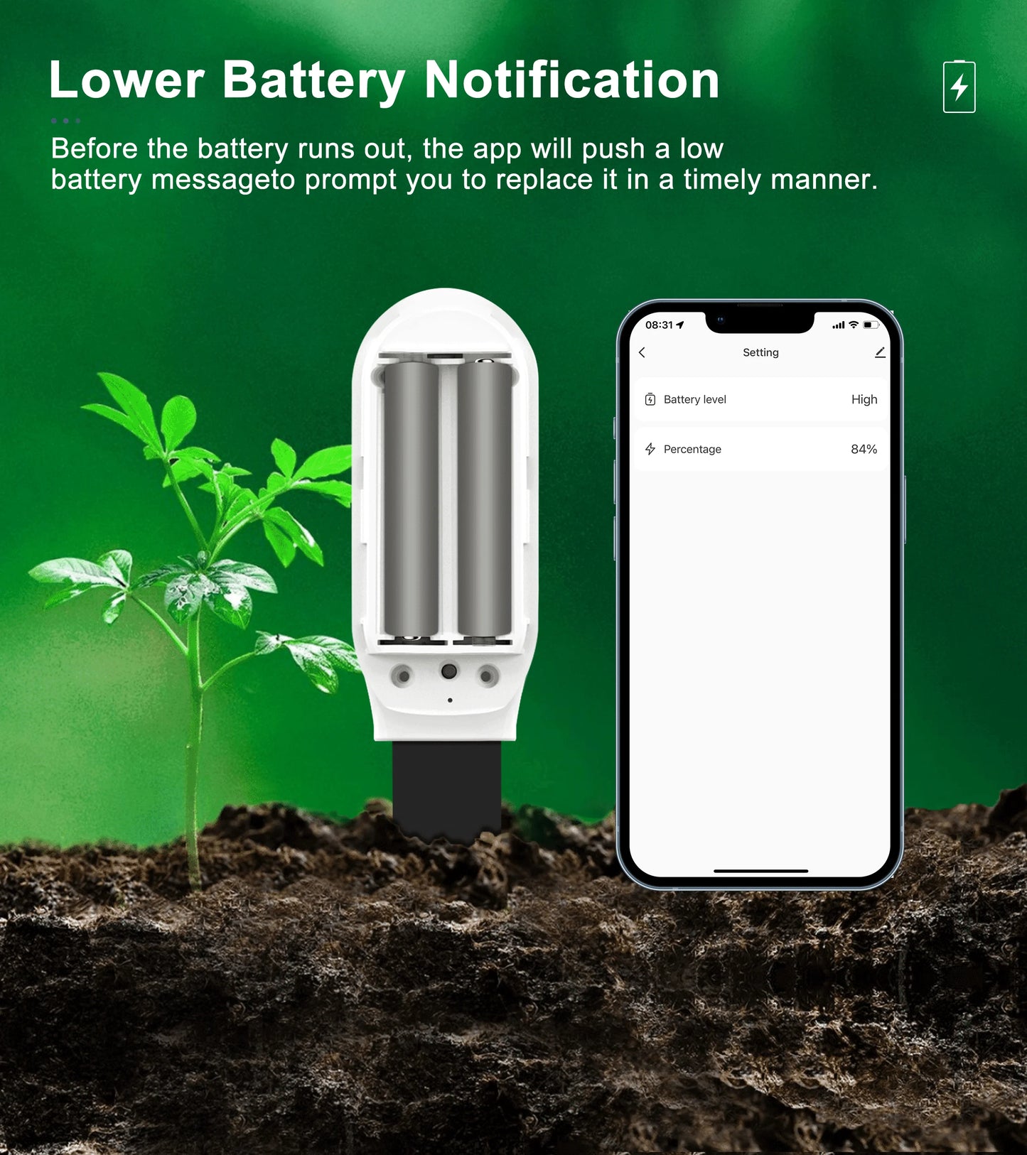 GIRIER Smart Bluetooth Soil Moisture Meter for Smart Gardening