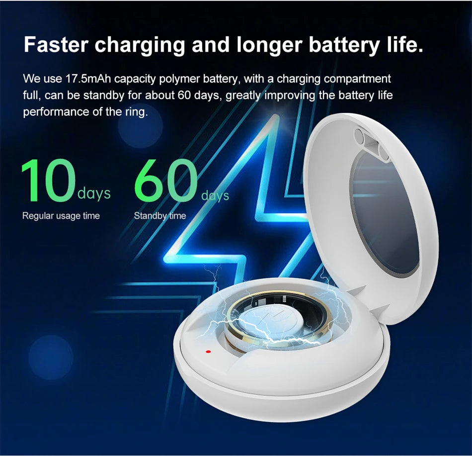 ChiBear 5ATM Waterproof Smart Ring - Track Health Effortlessly