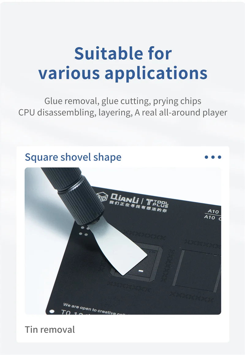 Set di coltelli per la rimozione della colla per CPU IC QIANLI per riparazioni di precisione