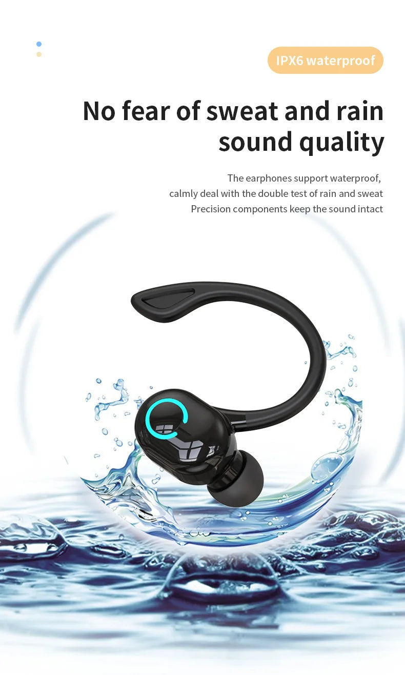 VIKEFON Bluetooth 5.2 Headset - Sport Ear Hook Design