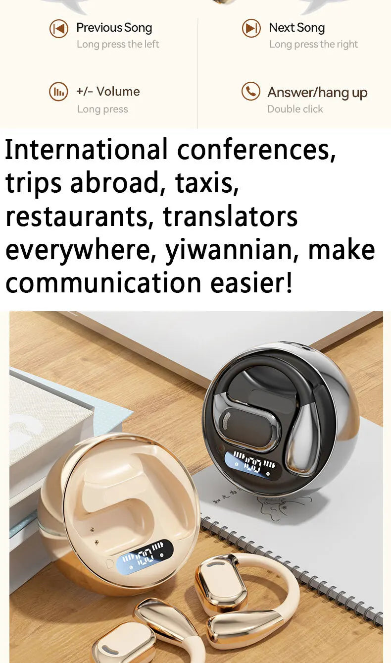 YOCUNKER AI Translation Earbuds - Bluetooth 5.4, 144 Languages