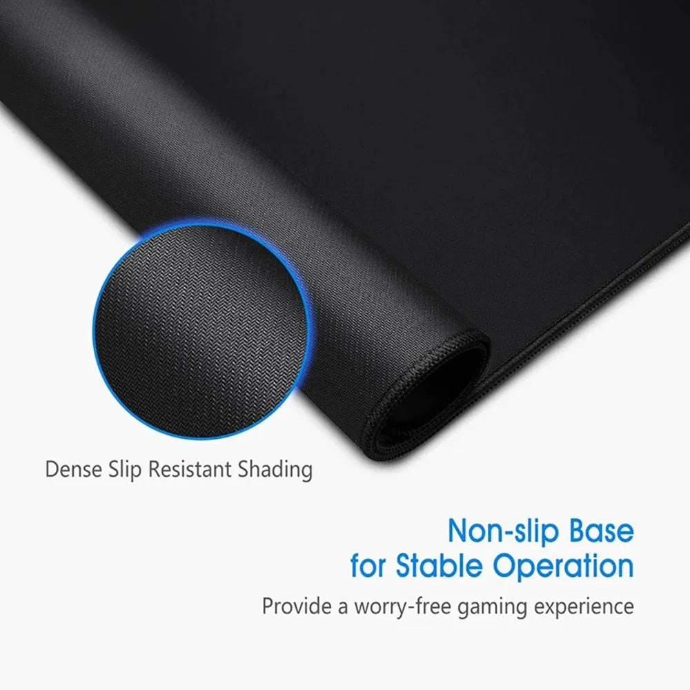 The Large Terrain Map Gaming Mouse Pad in black is rolled up to reveal its textured surface. Caption: Enjoy stable operation with its dense non-slip shading and durable base, ensuring a worry-free gaming experience.