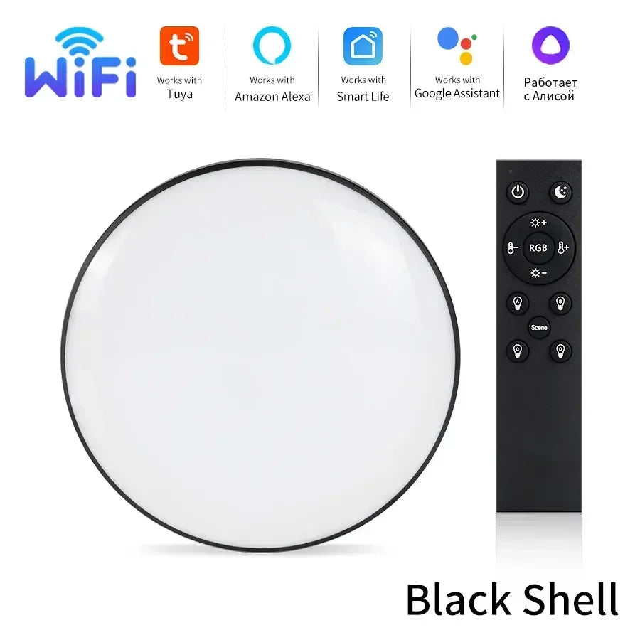 Tuya WiFi LED-taklampe - dimbar RGB smart belysning