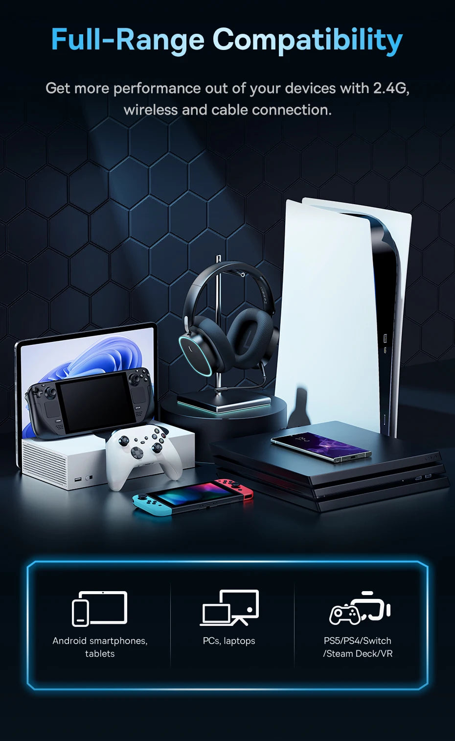 Baseus GH02 Gaming Wireless Headphones with 40-Hour Playtime