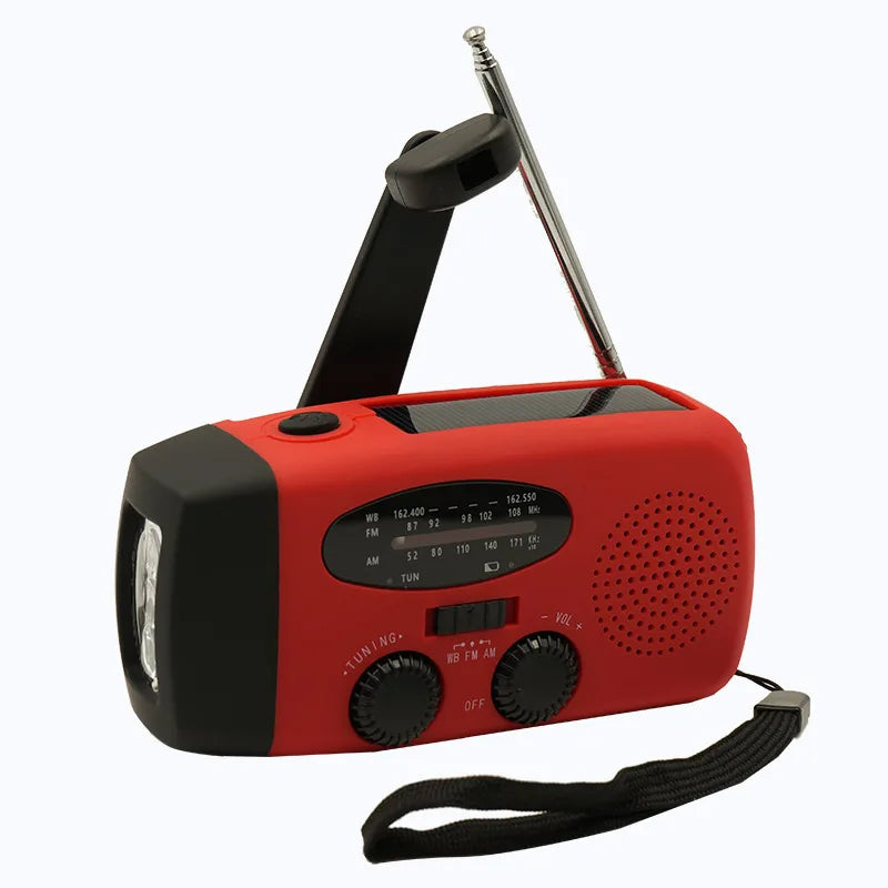 HAMANHK 2000mAh Solar Hand Crank Radio with Flashlight