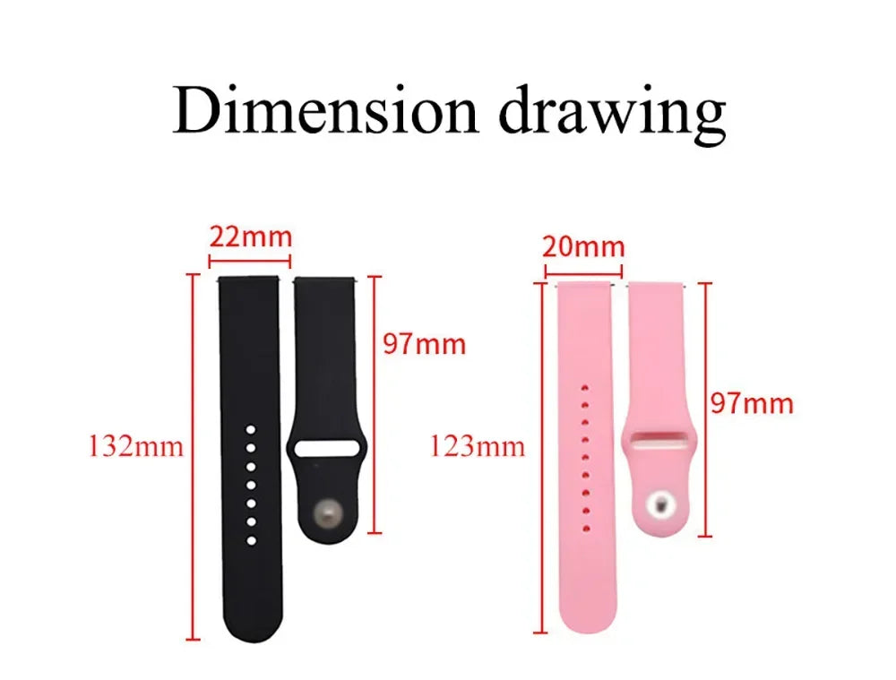 PEO 20mm/22mm silikonklokkerem for Amazfit GTS/GTR - Unisex erstatningsbånd