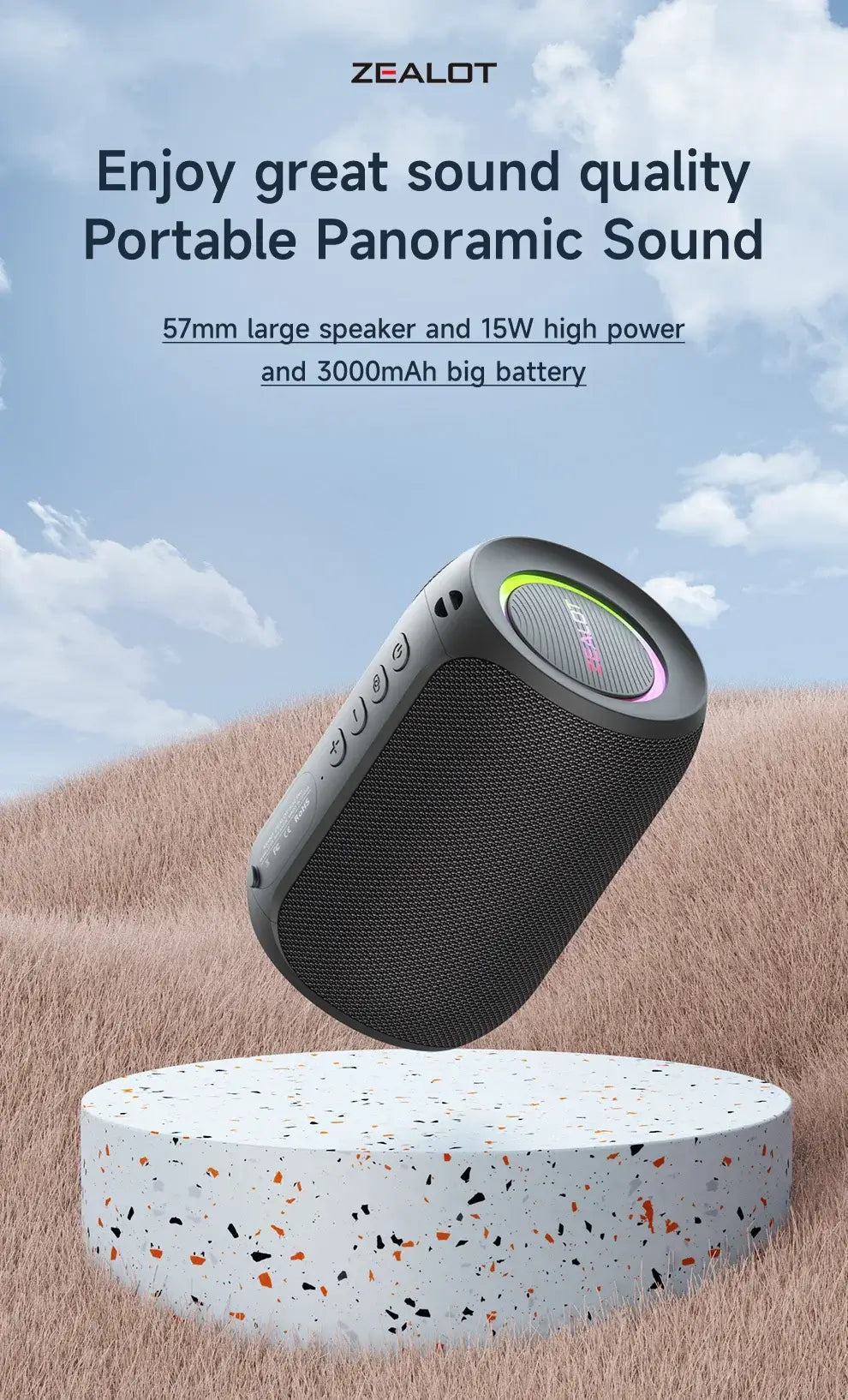Zealot-S32PRO Powerful Bluetooth Speaker with Deep Bass