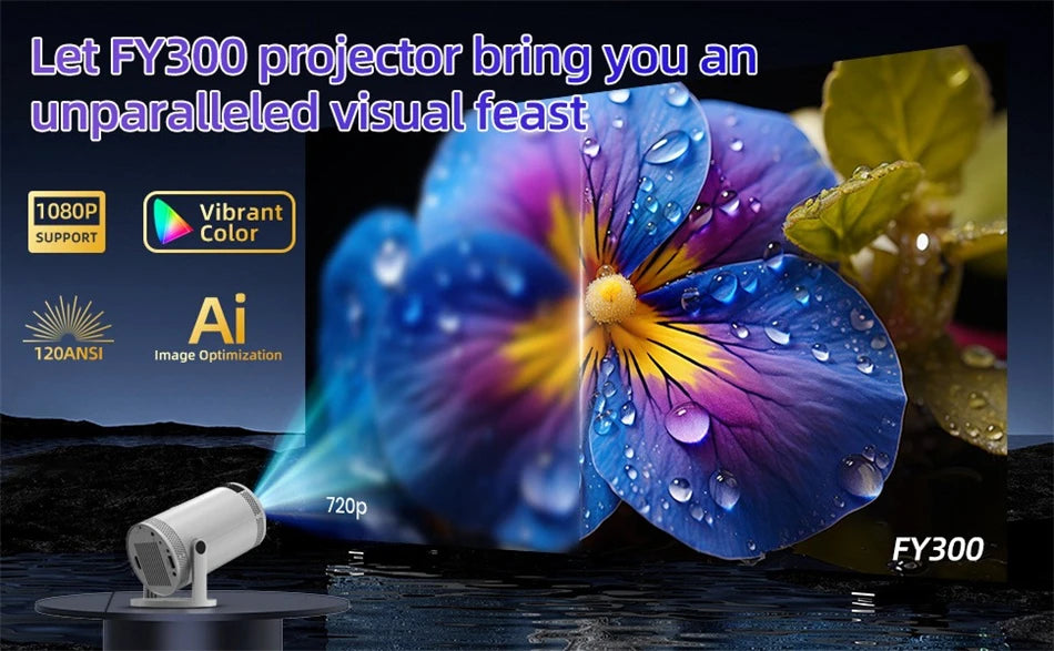 2025 New Android Smart Mini Projector 4K for Home Theater
