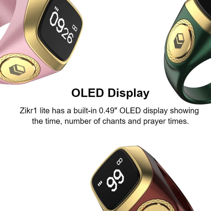 ZONGJI Smart Tasbih Ring - Track Prayers & Steps
