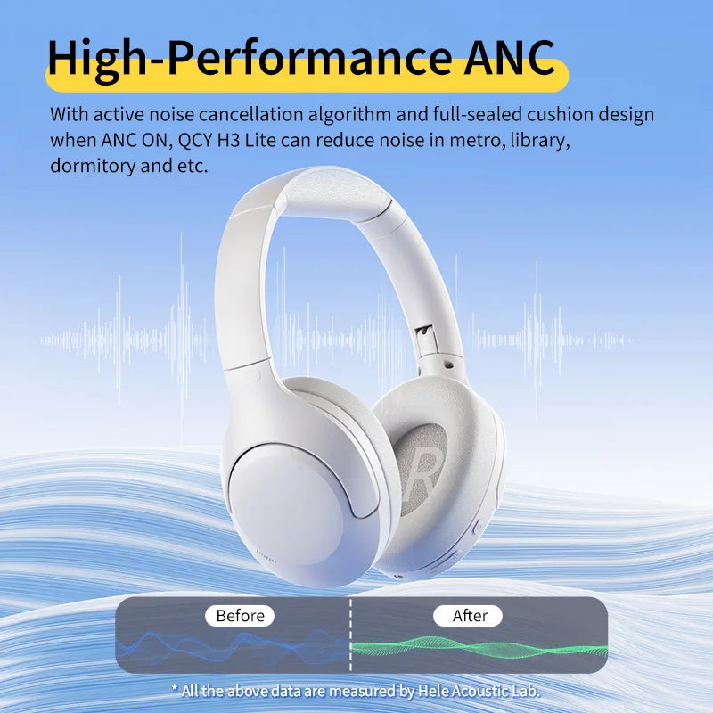 QCY H3 Lite ANC Wireless Headphones with 60-Hour Battery