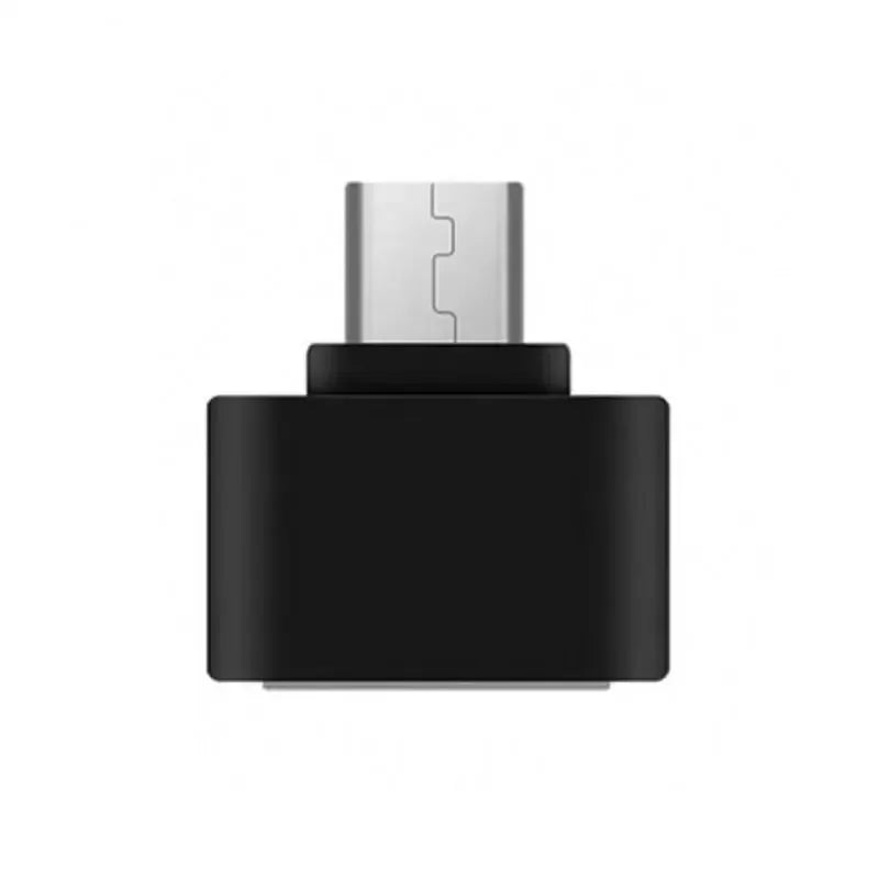 A sleek black-cased USB-C to micro USB adapter is displayed against a plain white backdrop, ideal for seamlessly connecting your Lenovo 2TB USB 3.0 OTG Pen Drive - High-Speed Storage.