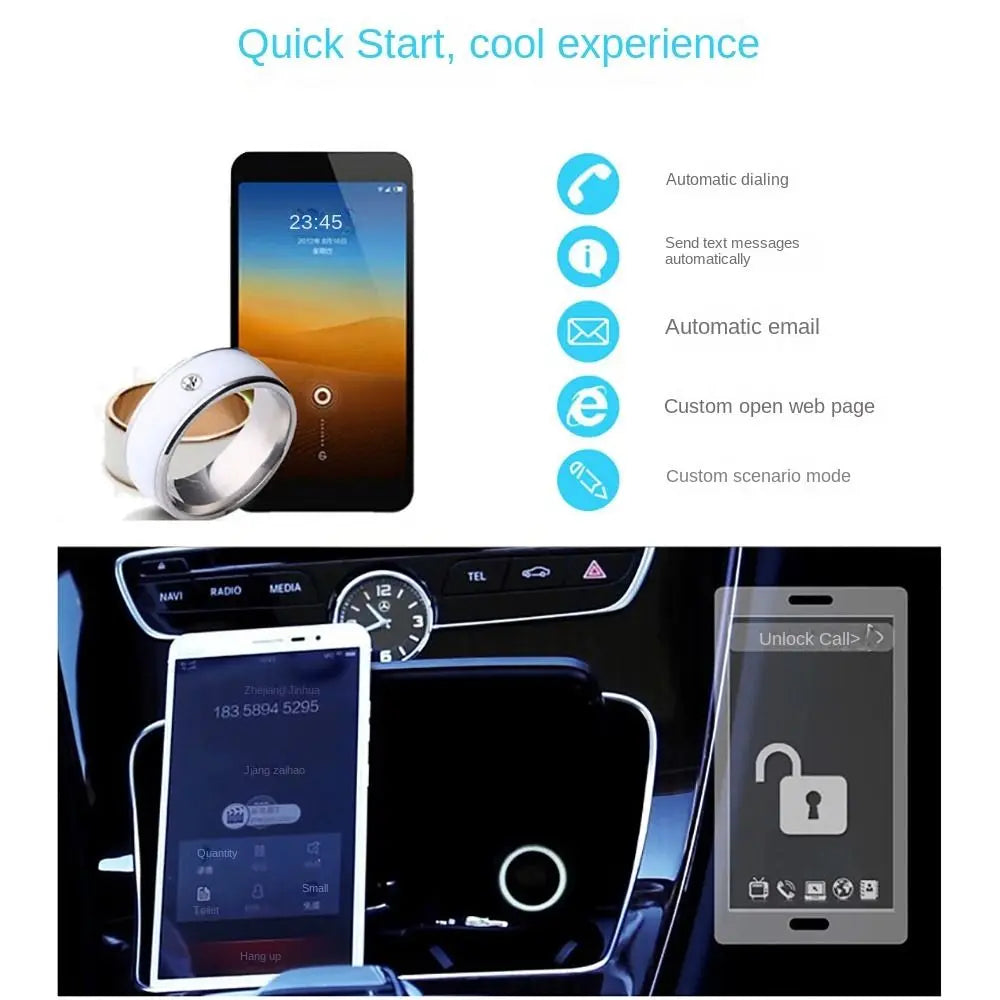 NoEnName NFC Smart Ring - Waterproof Stainless Steel Wearable