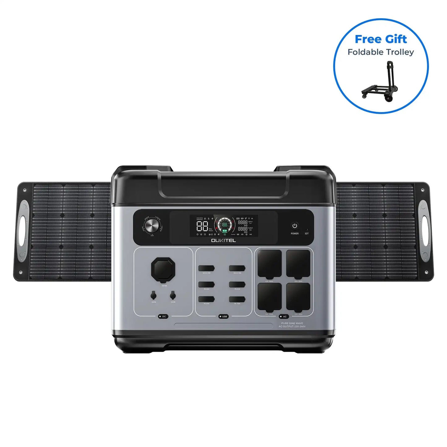 Portable P2001 Plus Solar Generator with Fast Charging
