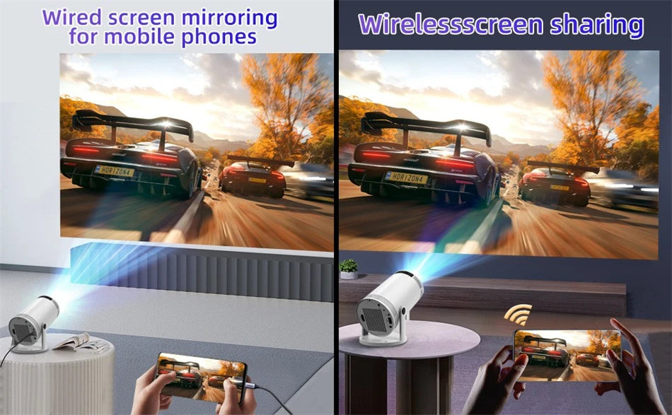 2025 New Android Smart Mini Projector 4K for Home Theater