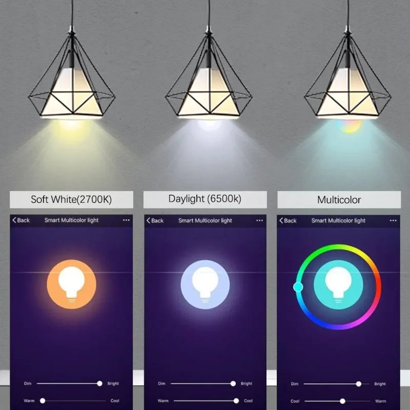 Tuya Smart LED-pære E27 - RGB Bluetooth-lys som kan dimmes