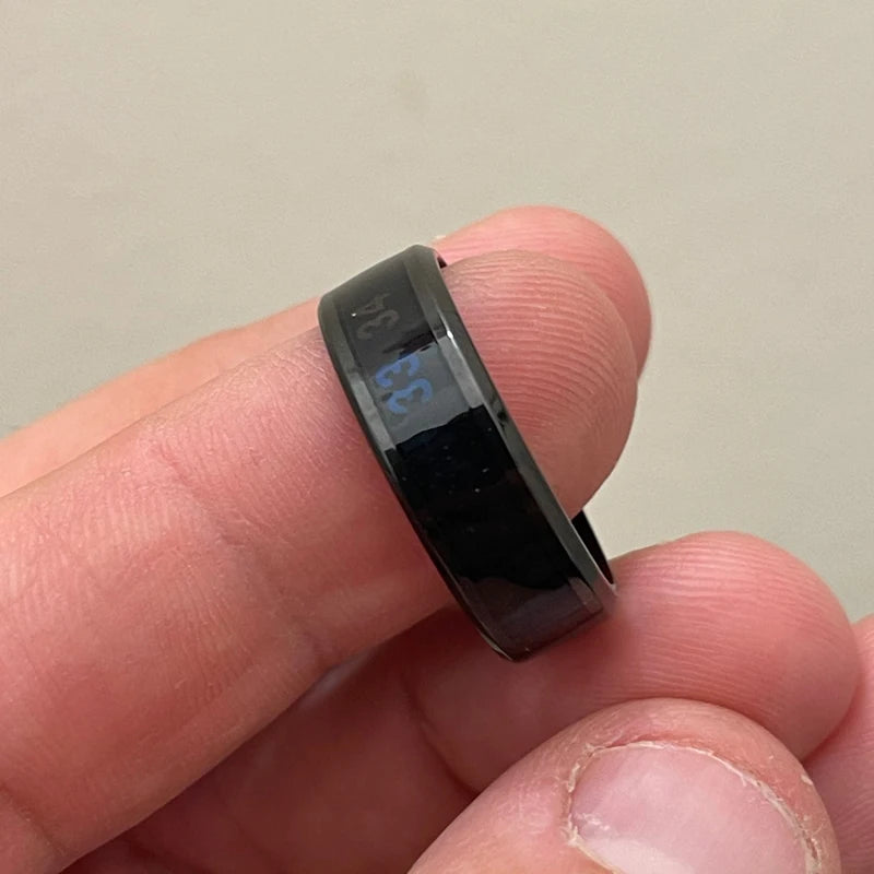 Smart Stainless Steel Temperature Sensitive Ring for Couples