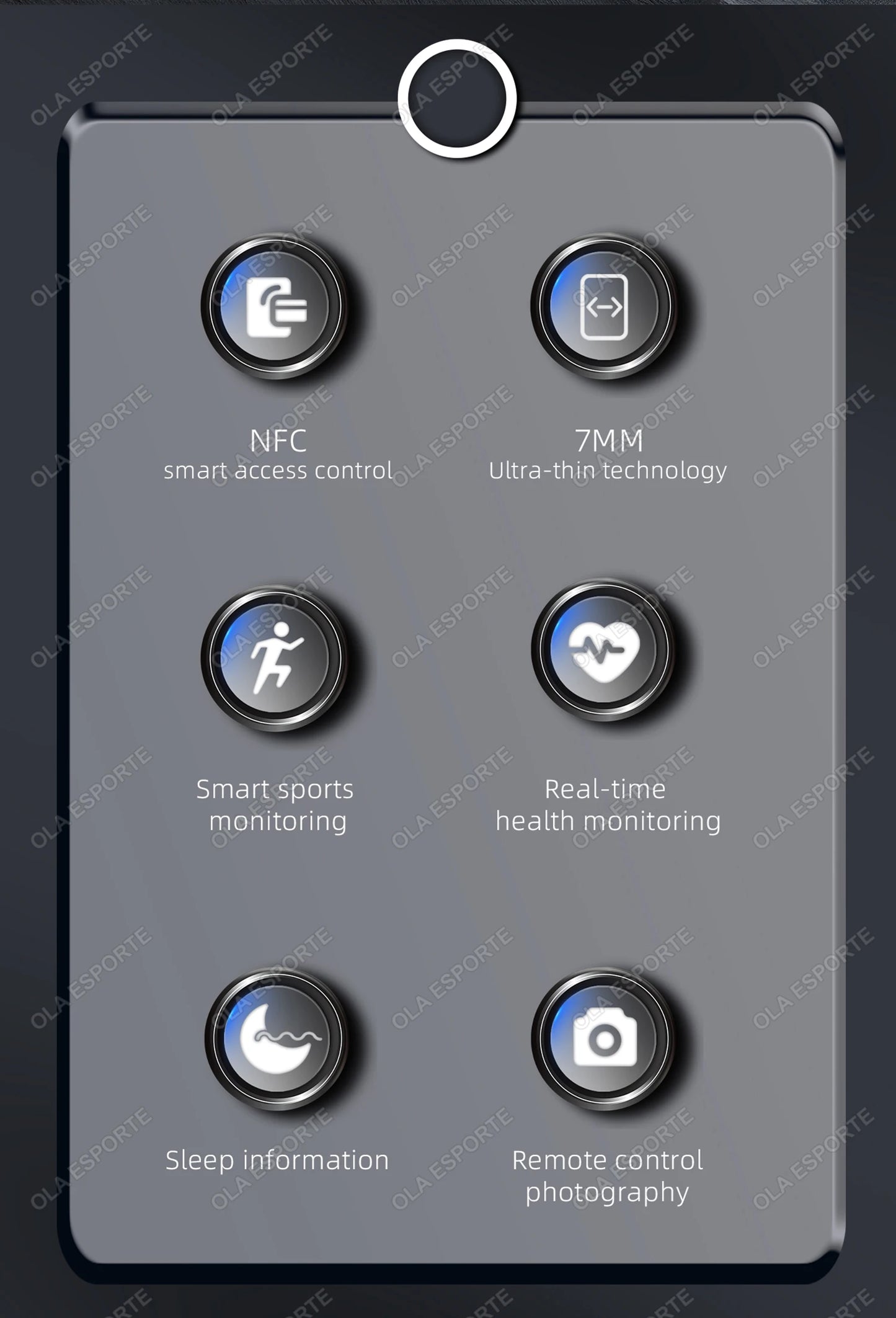 Ola Esporte Smart Ring - Monitoraggio della salute in tempo reale e accesso NFC