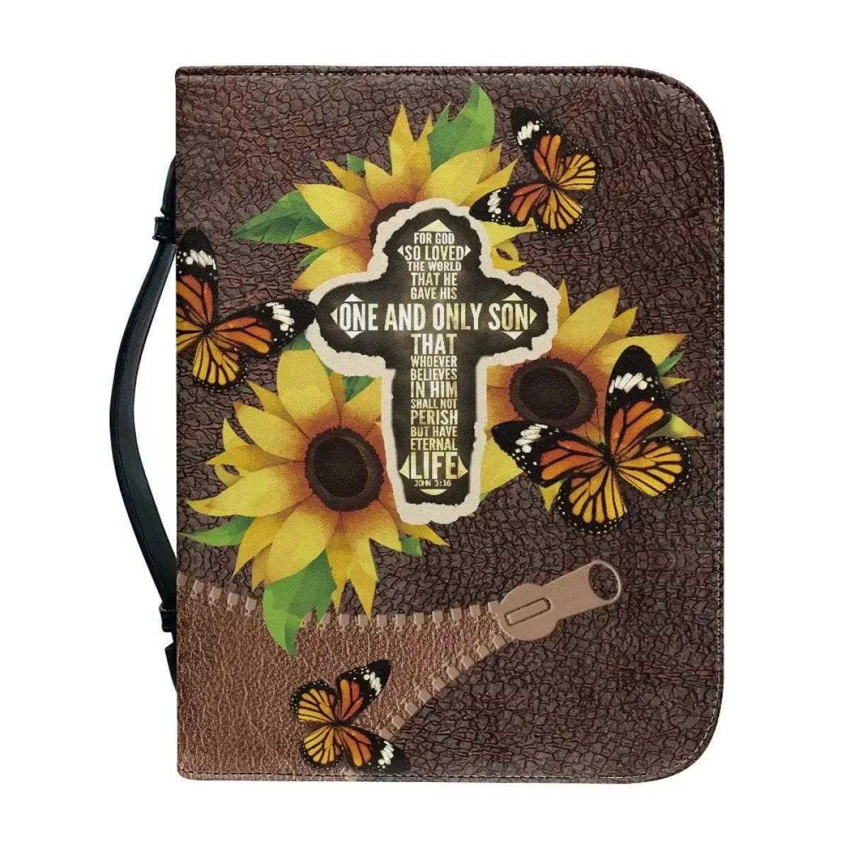 Classic Leather Print Personalized Bible Cover Case Bags