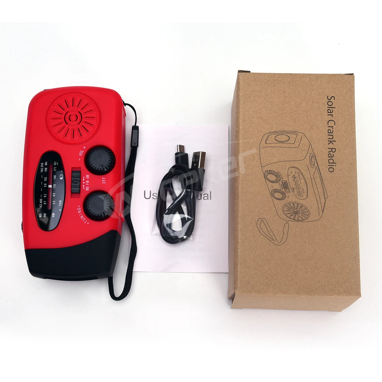 Woopker E30 Emergency Radio with Solar & Hand Crank Power