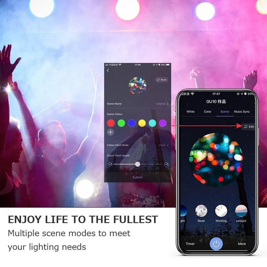 Ammtoo GU10 Smart Light Bulb - Bluetooth RGB LED Control