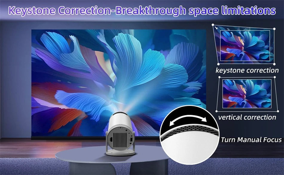 2025 New Android Smart Mini Projector 4K for Home Theater
