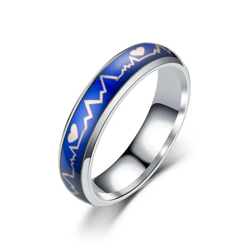 NUOBING 6MM Smart Ring - stilig humørmåler med skiftende farger