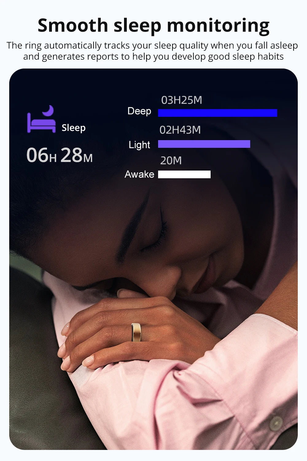COLMI R03 Smart Ring - 5ATM Waterproof Fitness Tracker