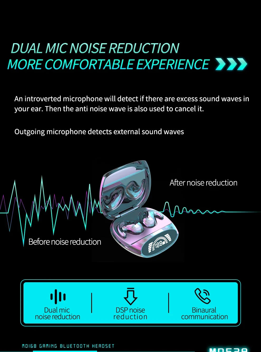 Tiny Wireless Sleep Earbuds with Noise Cancelling Feature