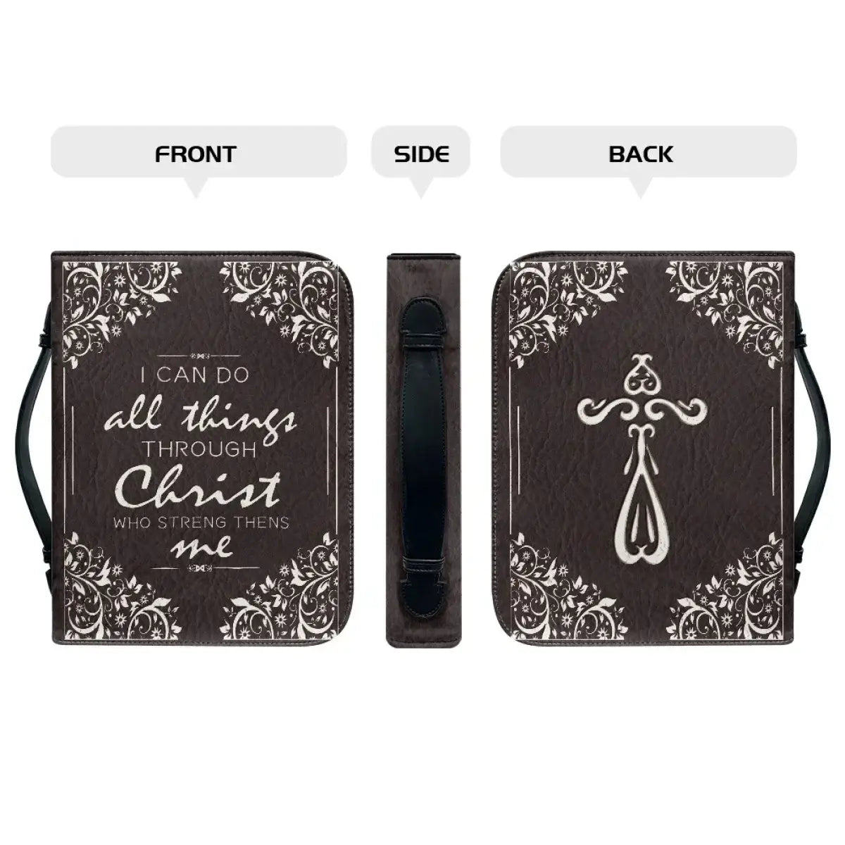 Classic Leather Print Personalized Bible Cover Case Bags