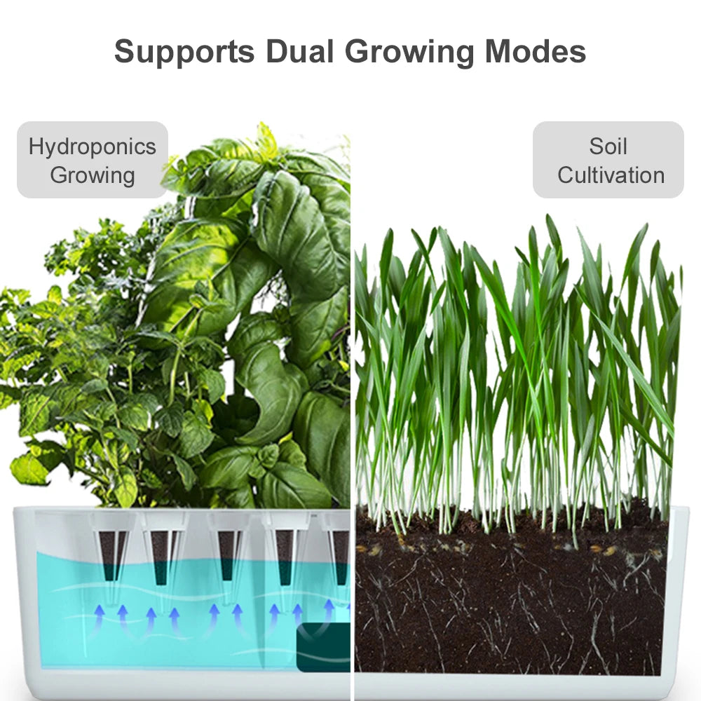 Smart Hydroponics Indoor Garden Kit with LED Lights