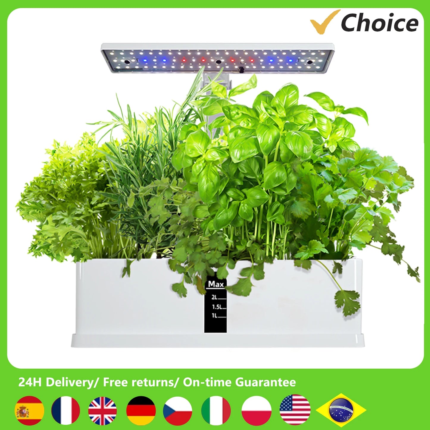 Indoor Hydroponics Kit with Adjustable LED Lights