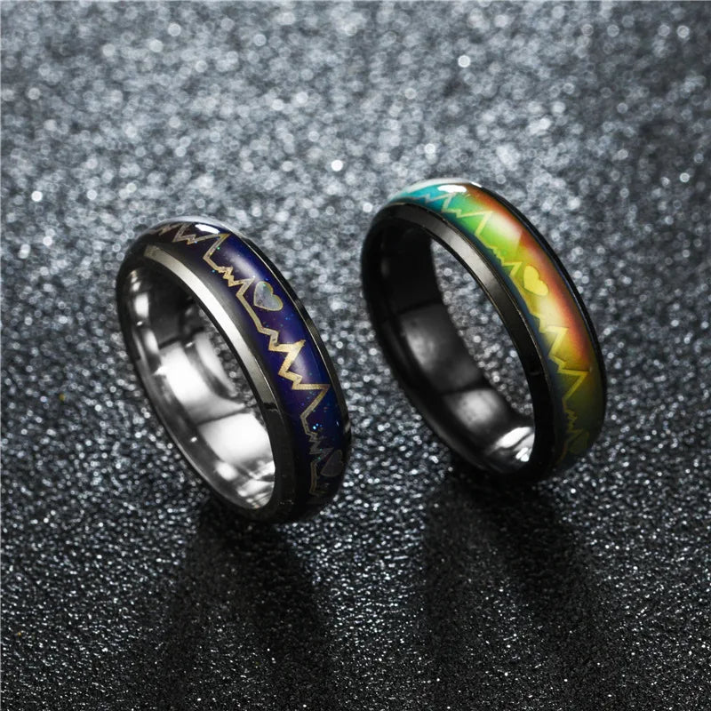 NUOBING 6MM Smart Ring - stilig humørmåler med skiftende farger