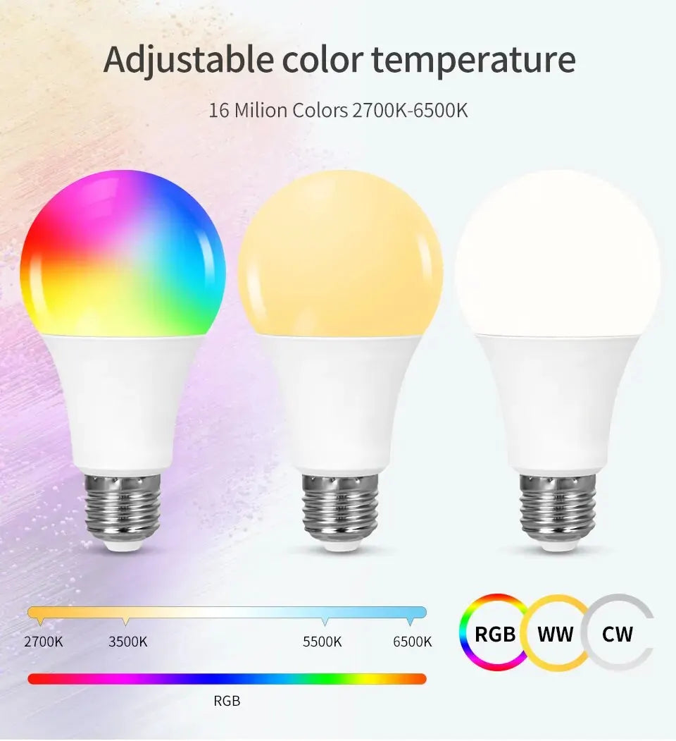 AmmToo Tuya Bluetooth Smart LED Bulb E27 - RGB Color Options