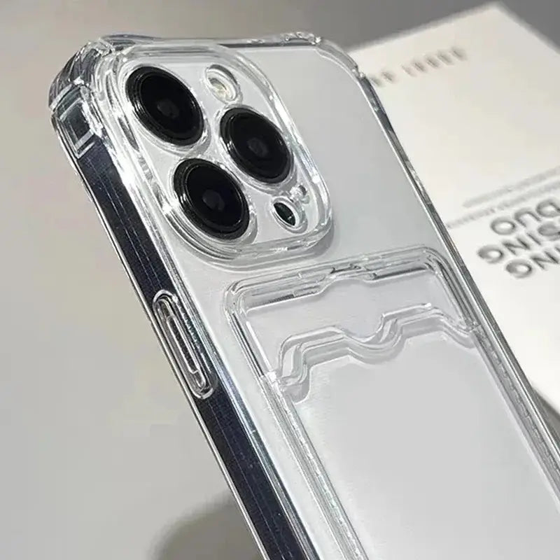 Shockproof Clear Phone Case with Card Pocket