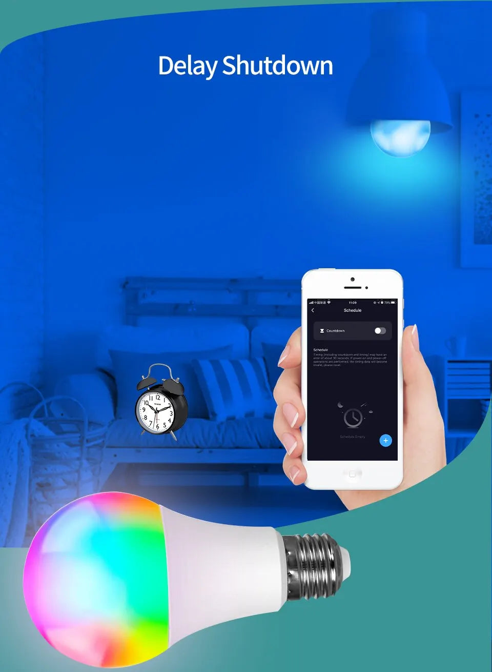 Tuya Bluetooth Smart-pære E27 - dimbar LED-pære med magisk lys