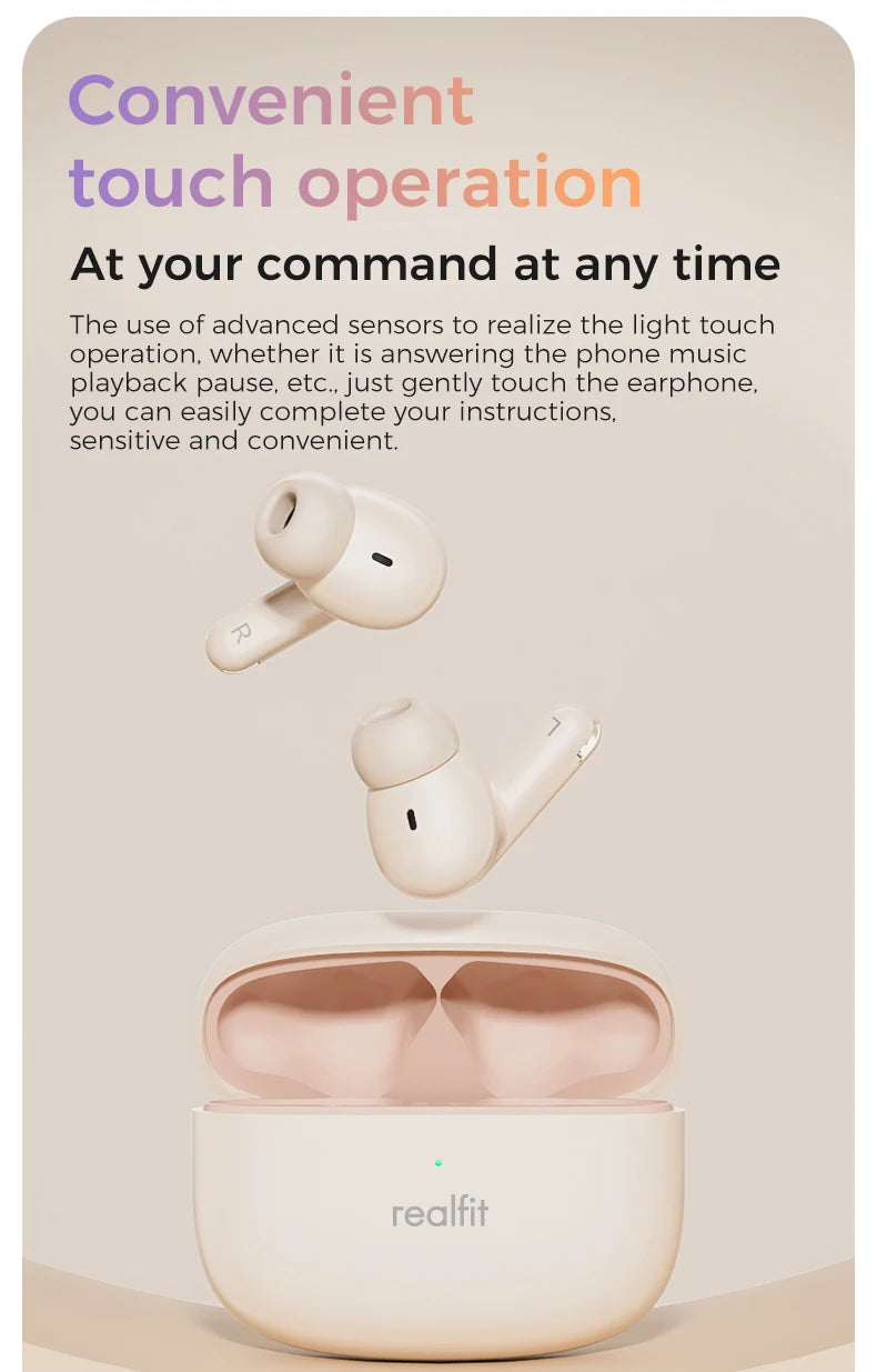 Realfit F3 ANC Bluetooth Earphones with HiFi Stereo Sound
