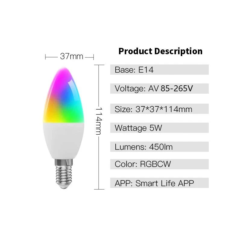 Shine-Tale E14 Smart LED Lamp - RGB Dimmable