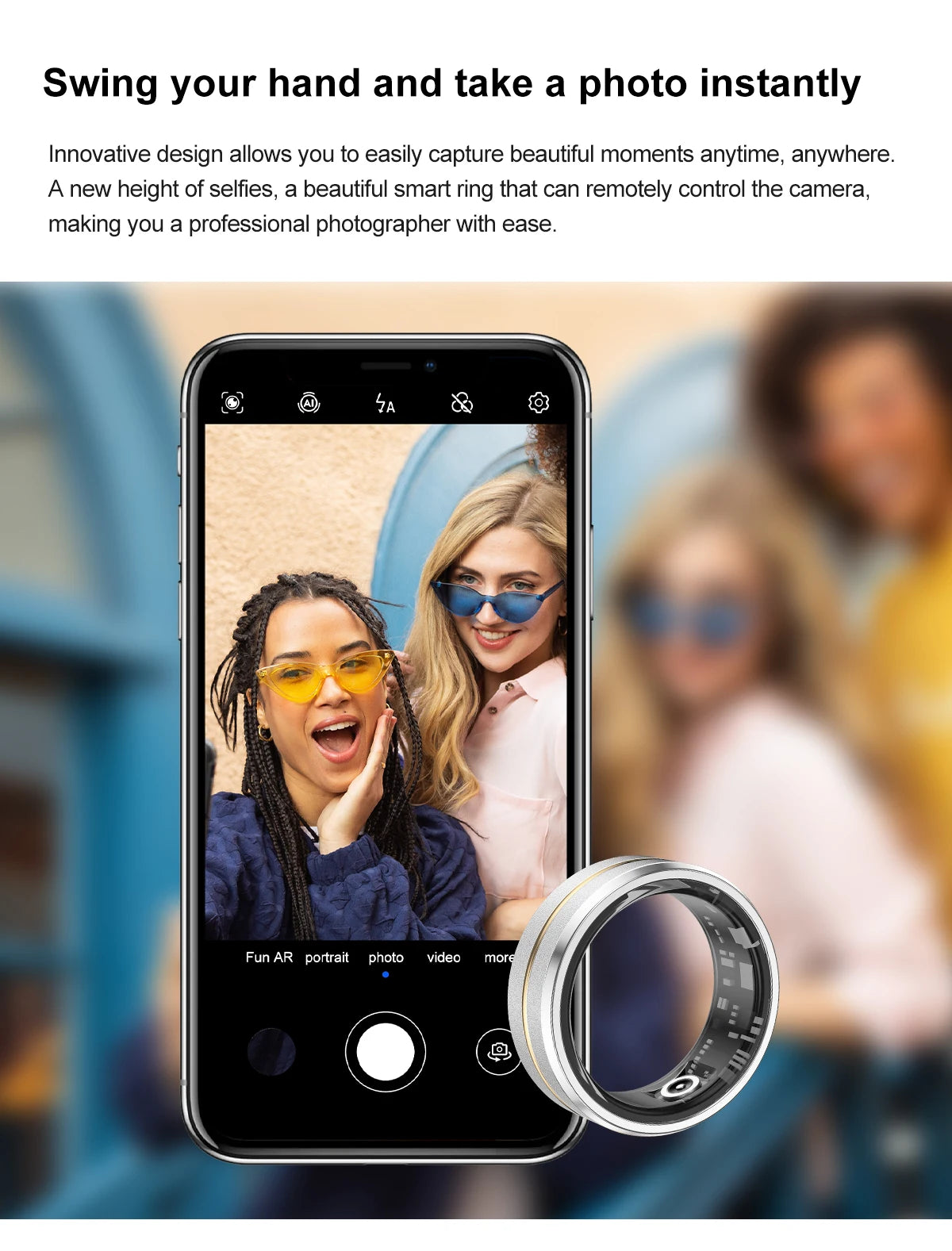 MISIRUN 2024 Smart Ring - Hjerte- og oksygenmonitor