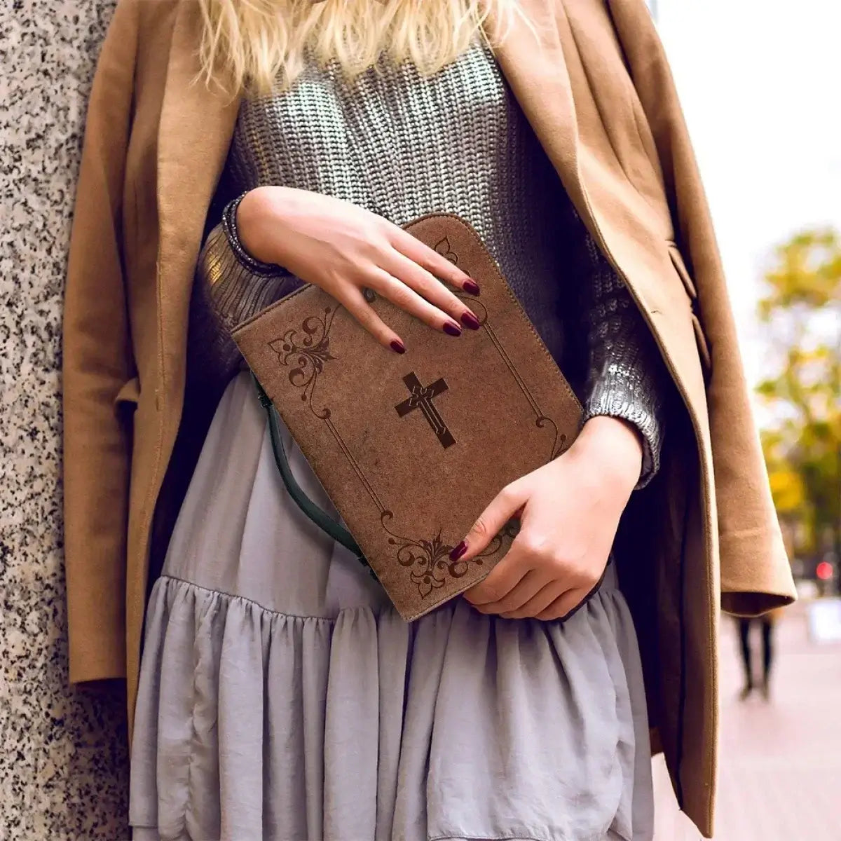 Classic Leather Print Personalized Bible Cover Case Bags