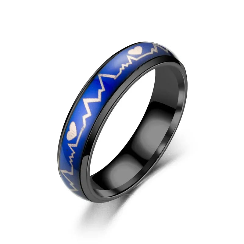 NUOBING 6MM Smart Ring - stilig humørmåler med skiftende farger