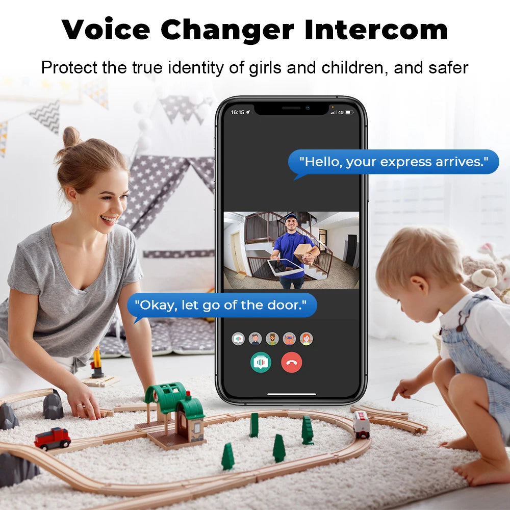 ONENUO WiFi-videodørklokke - HD-kamera med nattesyn