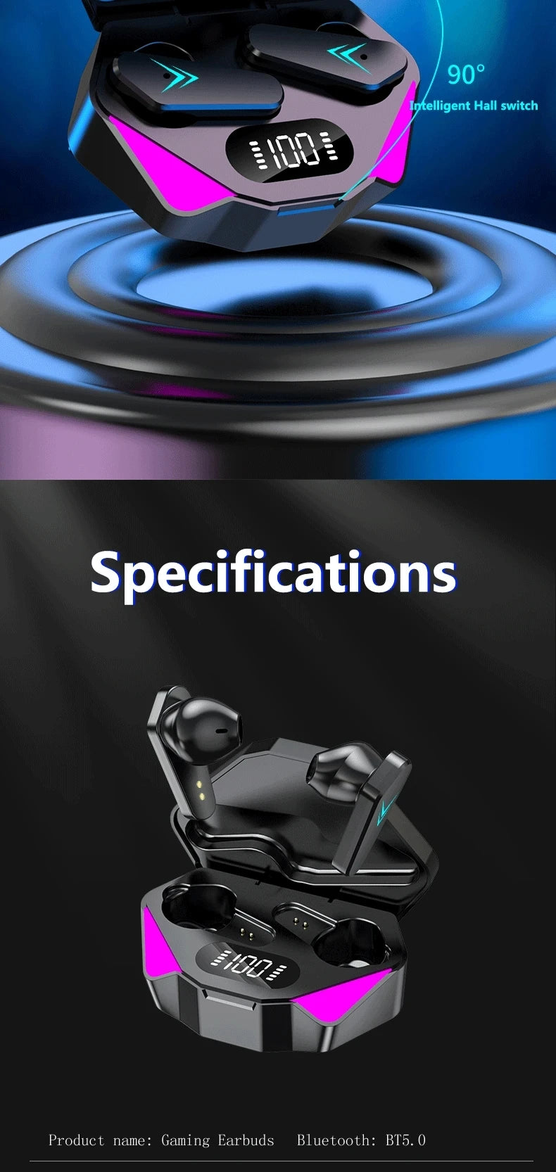 X15 TWS Gaming Earbuds Wireless HiFi Sound With Mic